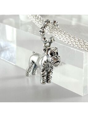 Sterling Silver Schnauzer Puppy Dog Dangle Charm